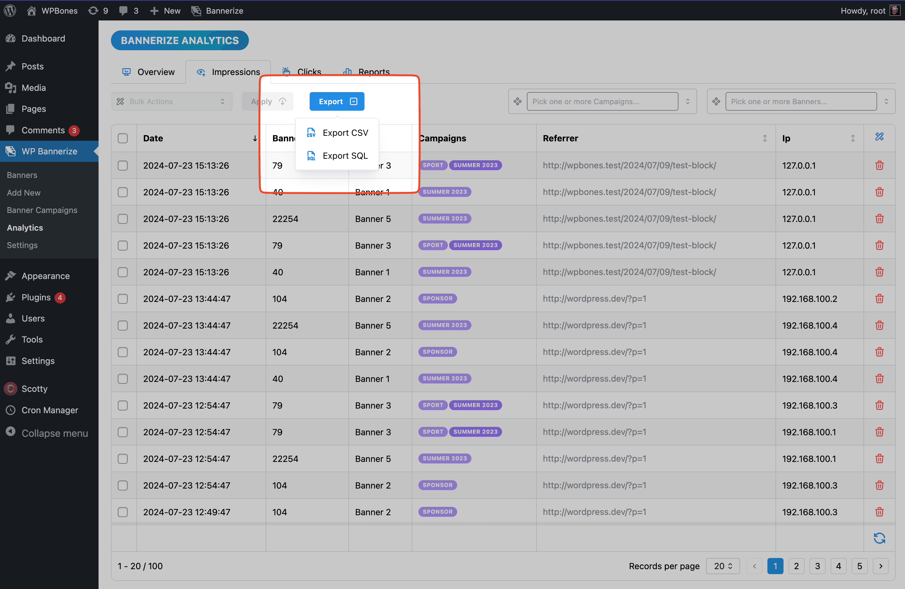 Analytics Impressions